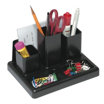 DESK ORGANIZER, PLASTIC, BLACK