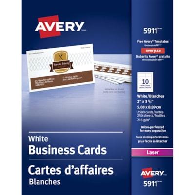 AVERY BIZ CARD WHT 2X3.5 2500