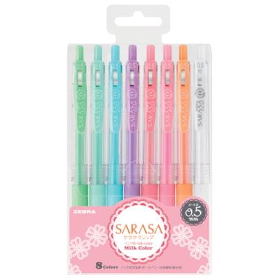 SARASA CLIP GEL PEN AST 8/PK