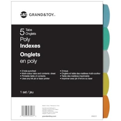 G&T INDX DIVID 5 TAB X 1 COLOR