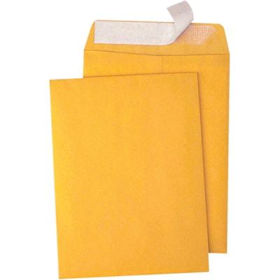 Quality Park Kraft Redi-Strip Self-Adhesive Catalogue Envelopes 9x12 -Brown