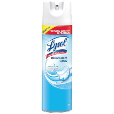 Lysol Disinfectant Spray - For Multipurpose - Spray (529 g) - 10.8 to 11.8 pH - Crisp Linen Scent - Odor Resistant - Clear