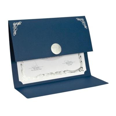 MEDALLION FOLD LINEN NAVY CERI