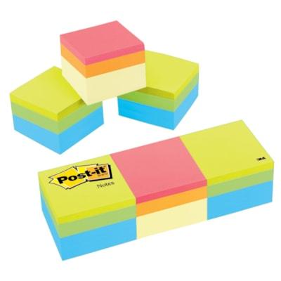 Post-it® Notes Cube - 1200 - 2" (50.80 mm) Flag/Note Width x 2" (50.80 mm) Flag/Note Length - Square - 400 Sheets per Pad - Unruled - Acid Lime, Limeade, Blue Paradise, Guava, Vital Orange, Canary Yellow - Paper - Repositionable, Self-adhesive - 3 / Pack