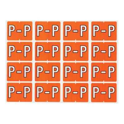 LABEL ALPHABETIC DK ORANGE -P-