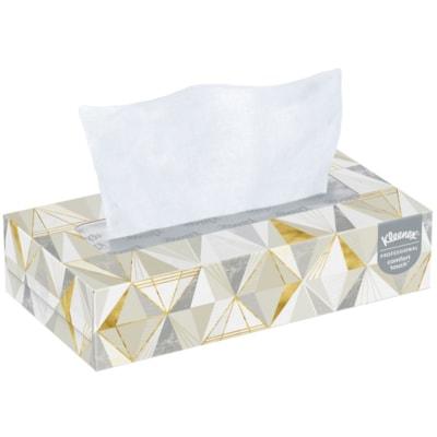 Kleenex Professional Facial Tissue - Flat Box - 2 Ply - 7.80" (198.12 mm) Width x 8.30" (210.82 mm) Length - White - 125 / Box - 12 Box