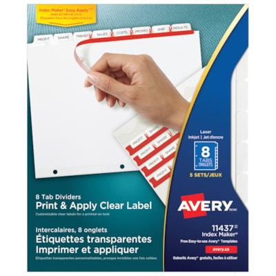 INDEX MAKER 5 SETS 8 TAB LTR