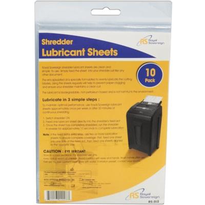 RS SHRDR LUBRICANT SHEETS 10PK