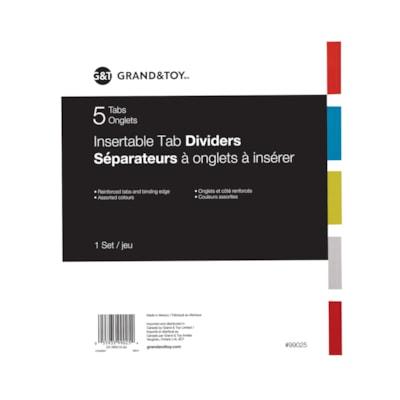 BINDER INDEX 5 TAB COLOUR LTR