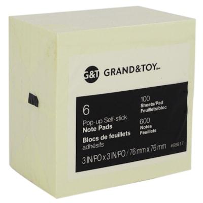 G&T 3X3 POPUP STICKY NOTE YEL