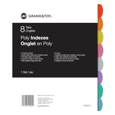G&T INDX DIVID 8 TAB X 1 COLOR