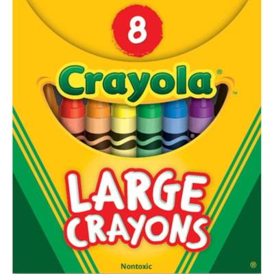 8 LARGE CRAYONS ASST'D COLOURS