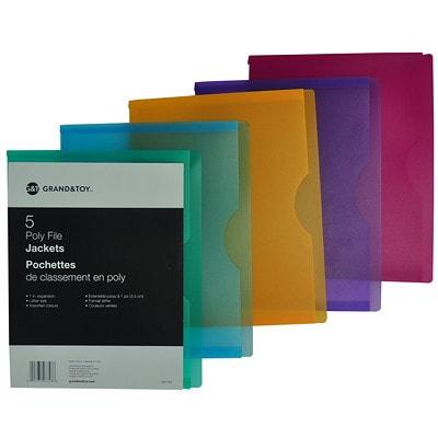 G&T POLY FILE JACKET LTR ASST