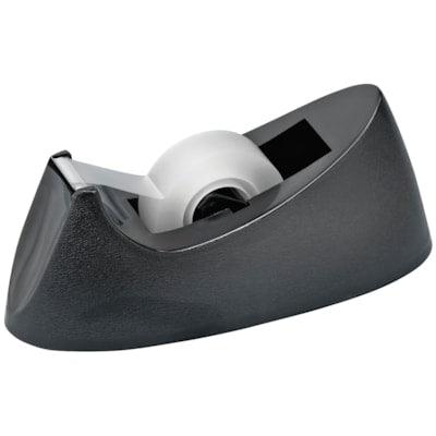 Grand & Toy Weighted Desktop Tape Dispenser - 1" (25.40 mm) Core - Refillable - Rubberized Base, Weighted Base, Non-skid Base, Durable, Impact Resistant, Non-slip Base, Scratch Resistant - Plastic - Black - 1 Each