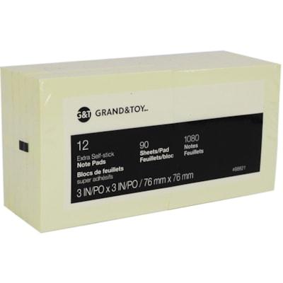 G&T 3X3, X-STICKY NOTE, YEL