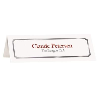 TENT CARD WHT W/SILVER CLASSIC