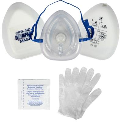 CPR MASK WITH GLOVES AND WIPES
