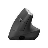Logitech MX Vertical Advanced Ergonomic Mouse - Optical - Cable/Wireless - Bluetooth/Radio Frequency - Graphite - USB Type C - 4000 dpi - Scroll Wheel - 4 Button(s) - Right-handed - 1 Each