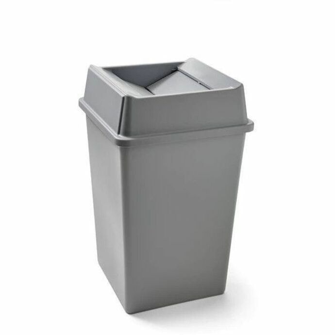 Rubbermaid Commercial Recycling Container - 132.49 L Capacity - Square - For Indoor, Outdoor - Durable, Crack Resistant, Dent Resistant, Puncture Resistant, UV Resistant - 27.6" Height x 19.5" Width x 19.5" Depth - Resin - Gray - 1 Each