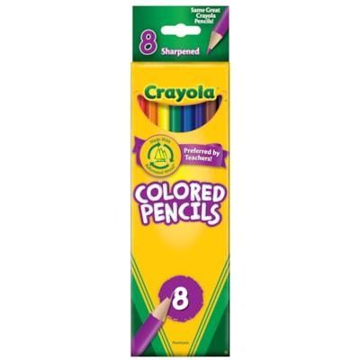 CRAYOLA COLOURED PENCILS 8/PK