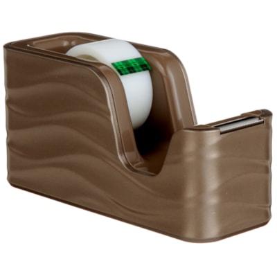 Scotch Desktop Tape Dispenser C20-WAVE-MB - 1" Core - Refillable - Sleek Style - Brown