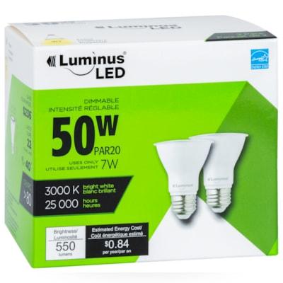 BULB 7W PAR20 3000K 2PK