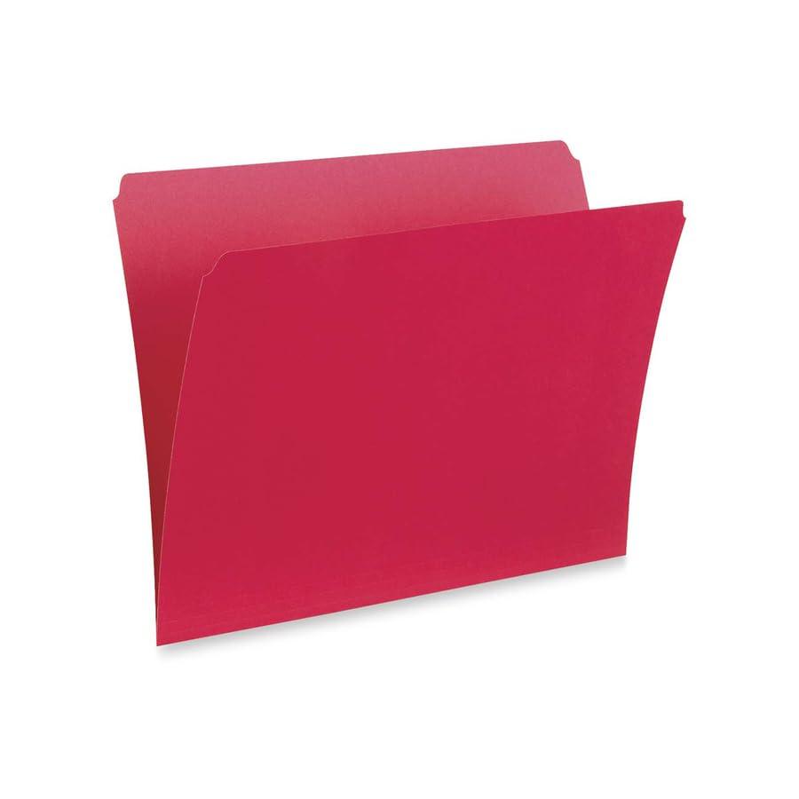 Pendaflex File Folders, Straight Cut Tab, Letter Size, Red, Durable Paper Stock, Box of 100, Ideal for Efficient Color-Coding