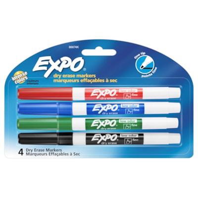 MARKERS DRY ERASE FINE 4/ST