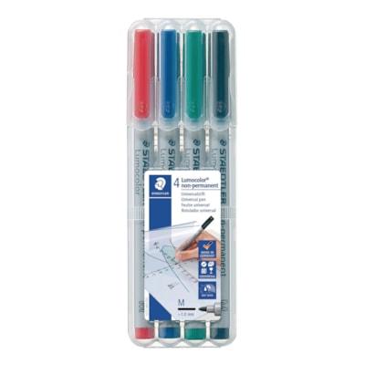 LUMOCOL NON-PERM MARKR MED 4PK