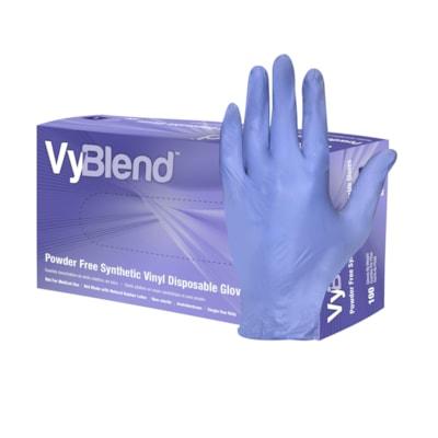 VINYL/NITRILE GLOVE BLUE S 100