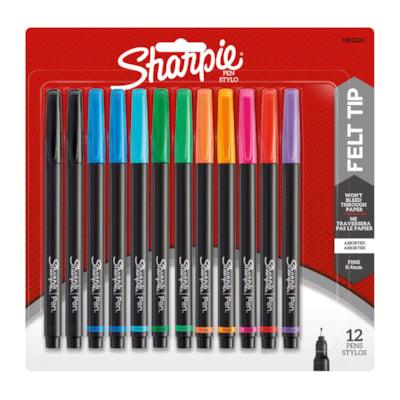 SHARPIE PERM FINE PEN 12 ASST