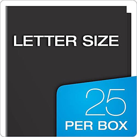 Oxford Pocket Folders, Laminated Twin, High-Gloss Black, Letter Size, 100-Sheet Capacity, 25-Pack