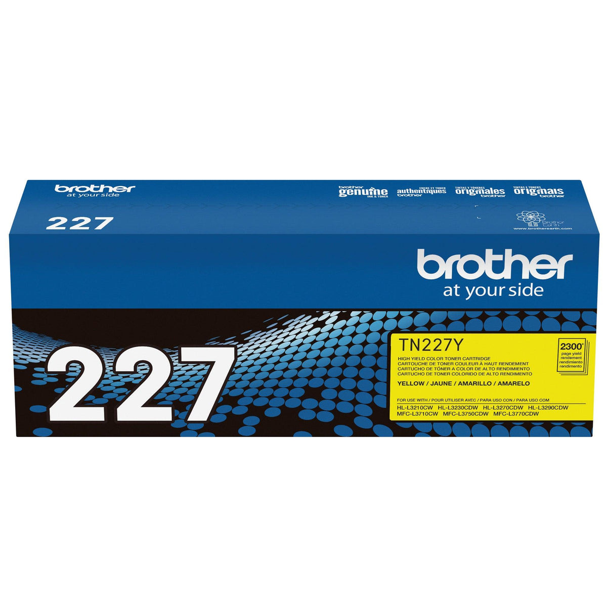 Brother Genuine TN227Y High Yield Yellow Toner Cartridge - 2300 Pages