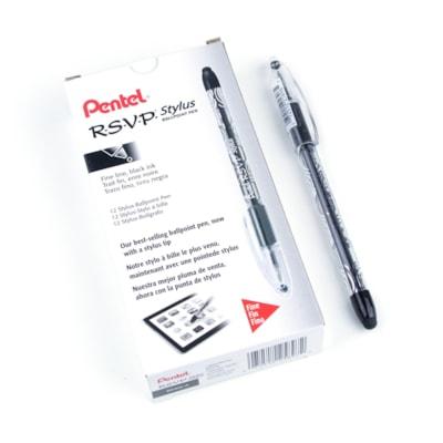 RSVP BALLPT PEN W/STYLUS BLACK