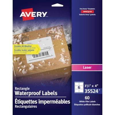 AVERY WTRPROOF LABEL 3 1/3 X4