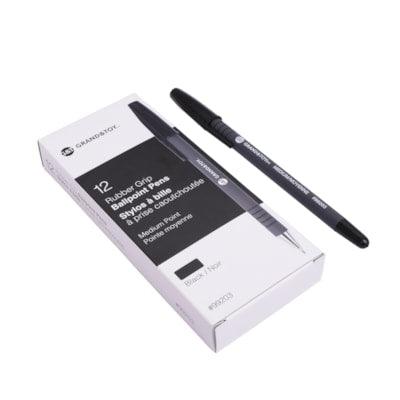 BALLPT PEN BLK MED GRIP STICK