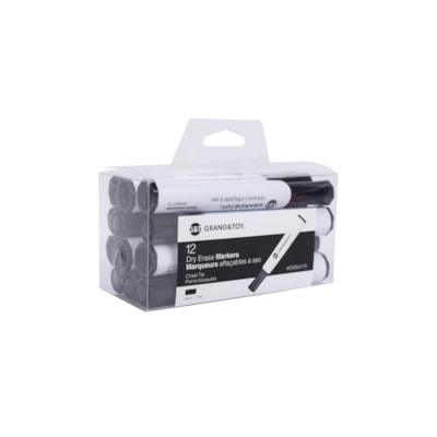 CHISEL DRY ERASE MRKR BLK 12PK