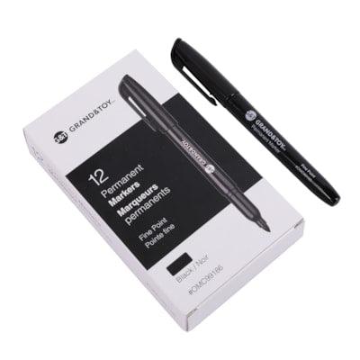 G&T PERM MARKER FINE BLK 12/BX