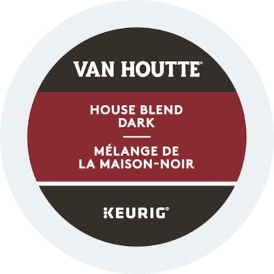 VAN HOUTTE K-Cup House Blend Dark Roast Coffee - Compatible with Keurig K-Cup Brewer - American, Regular - Dark - K-Cup - House Blend, Classic - Kosher - 24 / Box