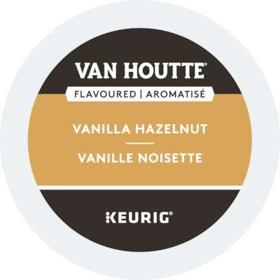 VAN HOUTTE K-Cup Vanilla Hazelnut Light Roast Coffee - Compatible with Keurig K-Cup Brewer - American, Regular - Light - K-Cup - Vanilla Hazelnut - Kosher - 24 / Box