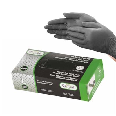 BLACK NITRILE GLOVES - LARGE