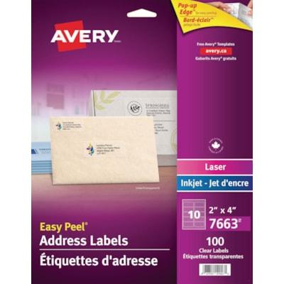 CLEAR MAILING LBLS 4  X 2