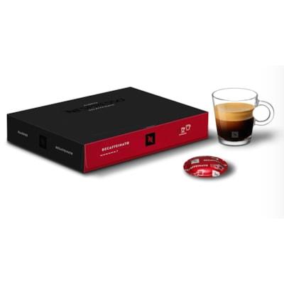 Nespresso Pod Decaffeinato Coffee - American - 1.3 oz (36.9 g) - Pod - Espresso, Roasted, Cocoa, Decaffeinato, South American Arabica - Kosher - Decaffeinated - 50 / Box