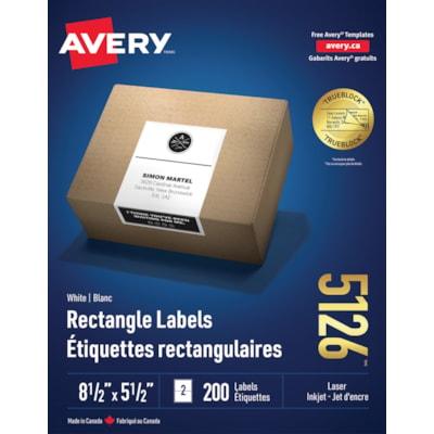 AVERY SHIPPING LABELS 5.5X8.5