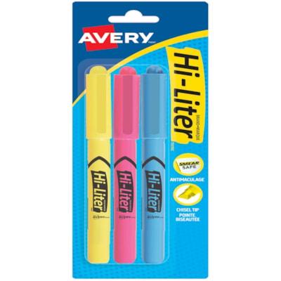 AVERY PENSTYL HILITER ASST3/PK