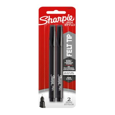 SHARPIE PEN 2CT BLACK 0.4MM