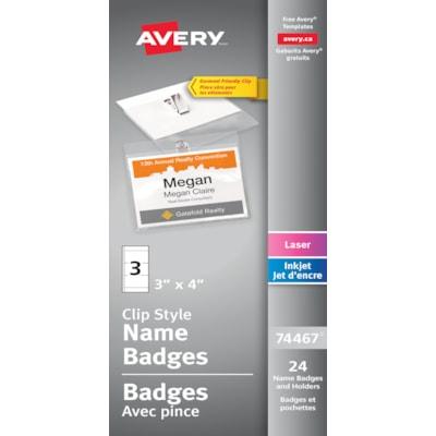 AVERY 4X3 CLIP STYLE BADGE KIT
