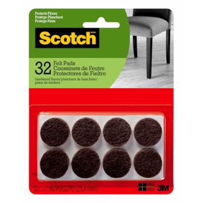 SCOTCH RND FELT PADS BW 32/PK