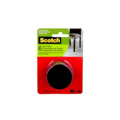 SCOTCH RND FELT PADS BW 6/PK