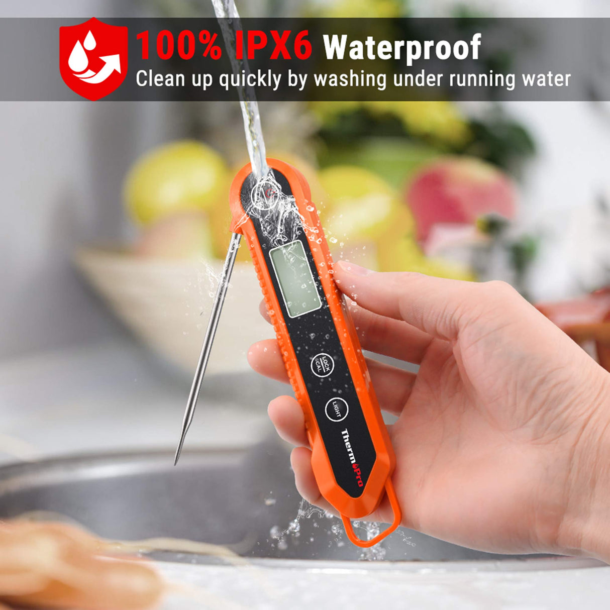 ThermoPro Waterproof Digital Instant Read Meat Thermometer Kitchen Cooking Food Thermometer with Backlight Steak Oil Fry Candy Thermometer